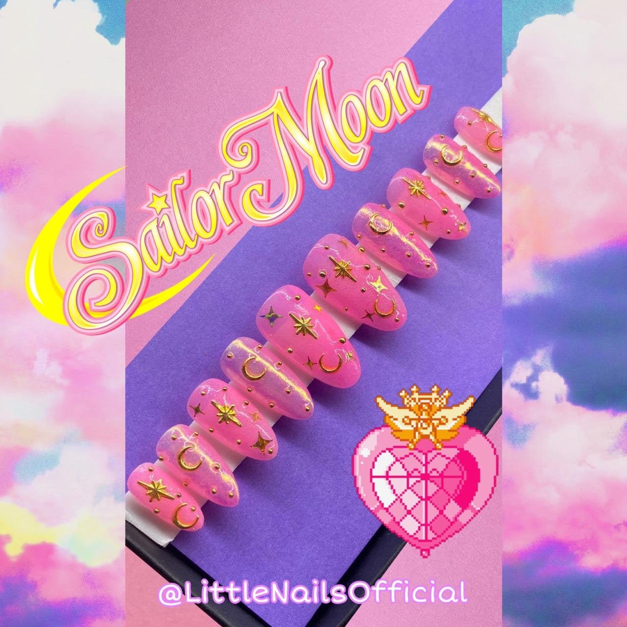 Anime Nägel, Sailor Moon Süße Presse Auf Nägel Mit Bling Anime Nägel, Sailor Moon Süße Presse Auf Nägel Mit Bling von Etsy - LittleNailsUS
