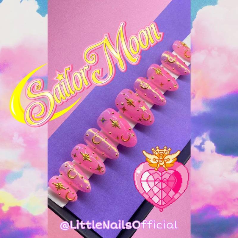 Anime Nägel, Sailor Moon Süße Presse Auf Nägel Mit Bling Anime Nägel, Sailor Moon Süße Presse Auf Nägel Mit Bling von Etsy - LittleNailsUS