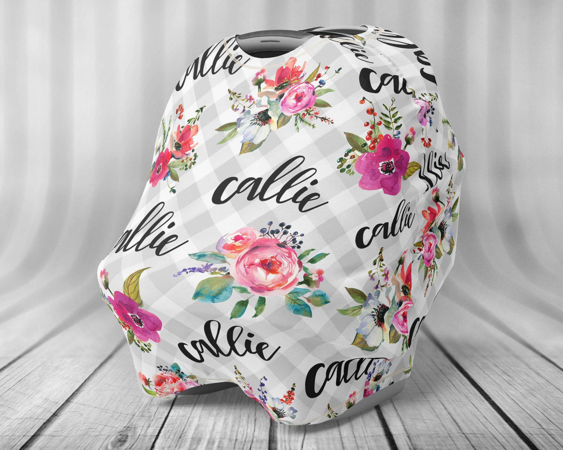 Personalisierter Autositzbezug - Baby Stillbezug Name Muster Floral von Etsy - LittlePeonyCo