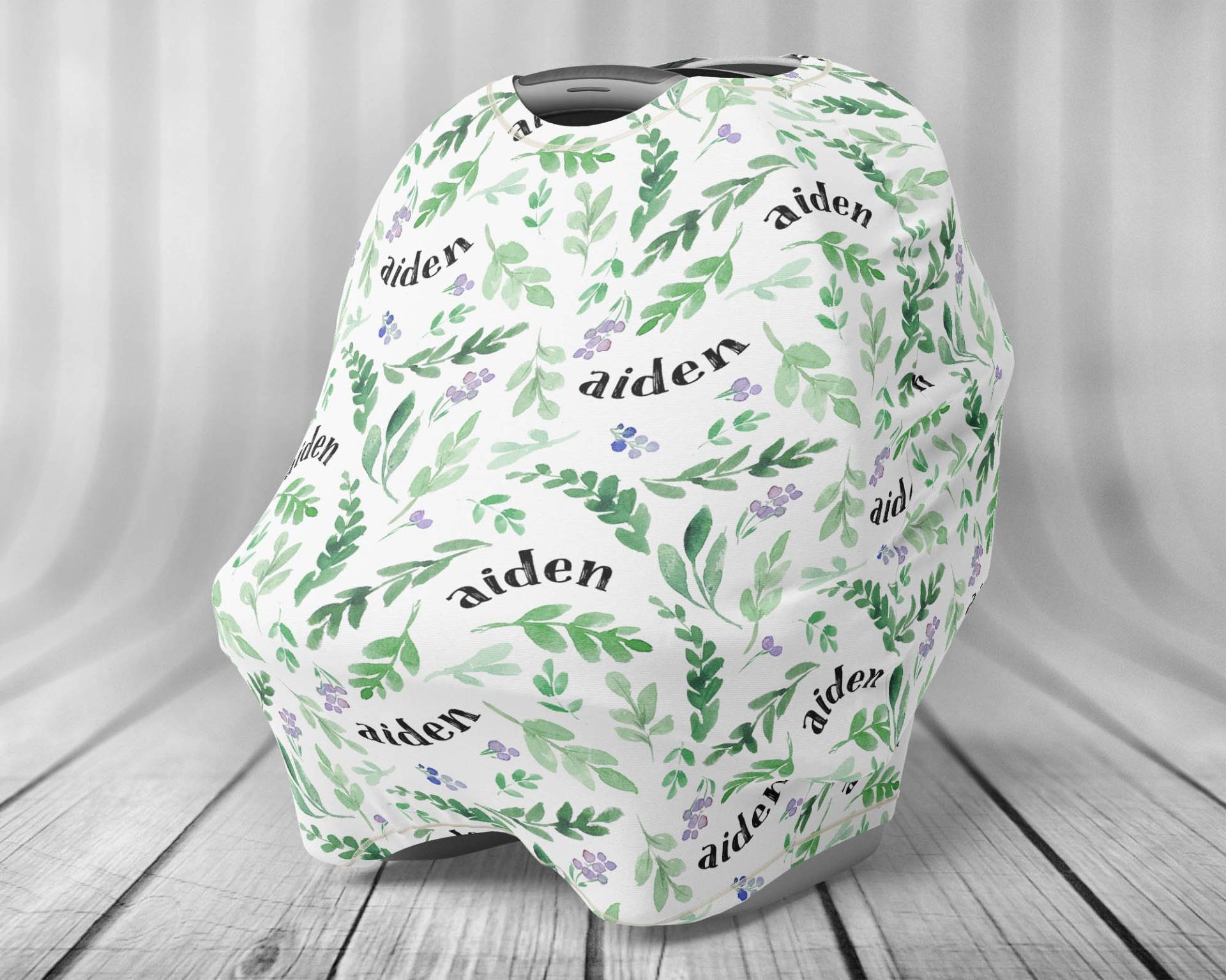Personalisierter Autositzbezug - Baby Stillbezug Name Muster Floral von Etsy - LittlePeonyCo
