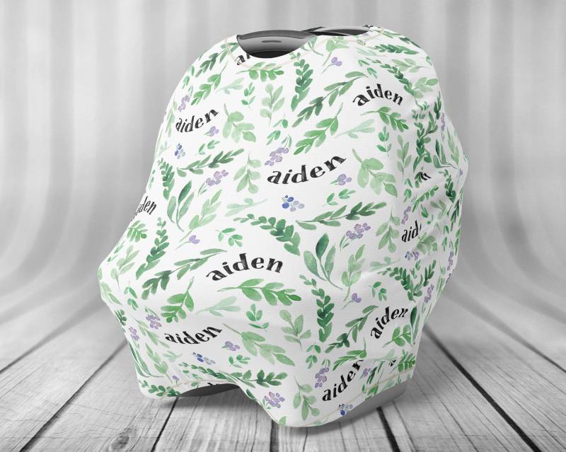 Personalisierter Autositzbezug - Baby Stillbezug Name Muster Floral von Etsy - LittlePeonyCo