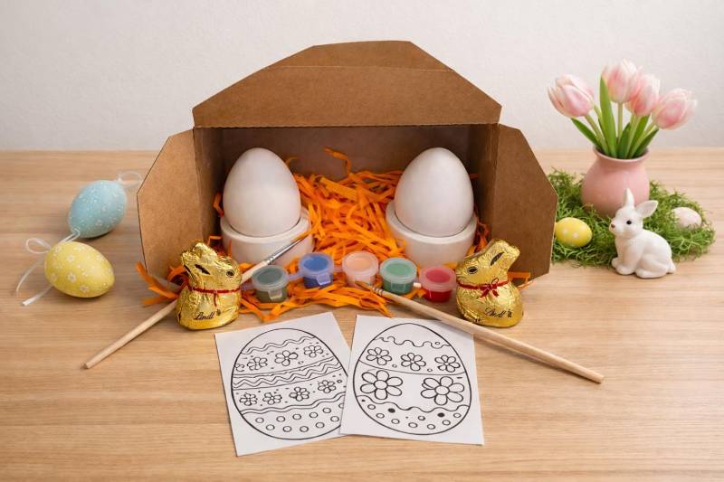 Osterei-Malset Für Kinder Mit Schoko, Farben Und Pinsel - Kreatives Ostergeschenk von Etsy - LittleSoulArtShop