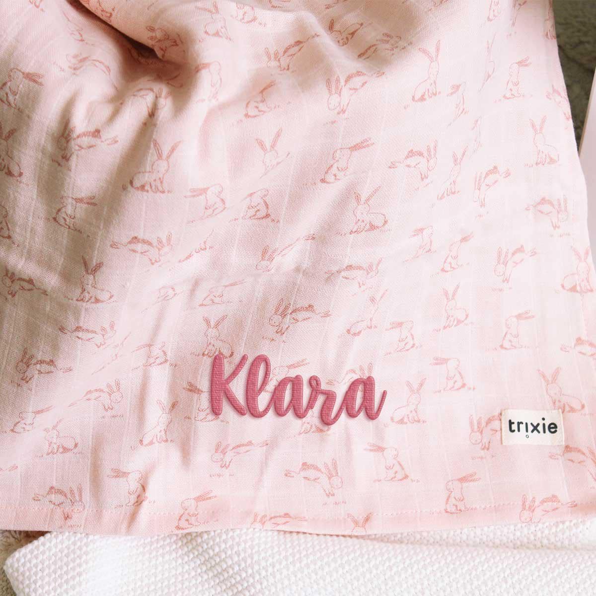 Multifunktionales Musselin-Spucktuch Hase Personalisierbar, Wickeltuch Rosa Trixie, Babygeschenk Mädchen Mit Namen Multifunktionales Musselin-Spucktuch Hase Personalisierbar, Wickeltuch Rosa Trixie, Babygeschenk Mädchen Mit Namen von Etsy - LittleStarsGeschenke