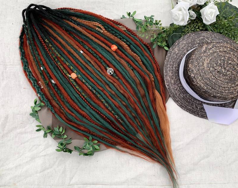 Celtic Herbalist | Handmade Custom Made Dreadlocks Extensions Synthetic Dreads Partial Or Full Blonde Honey Red Wine Copper von Etsy - LivanaDreadart