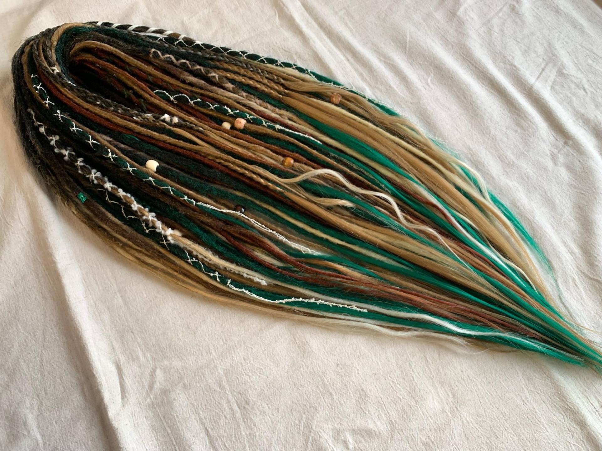 Deep Forest Boho Mix | Custom Made Dreadlocks Extensions Synthetic Dreads |Brown Blond Lightblond Seagreen Black Ombre von Etsy - LivanaDreadart