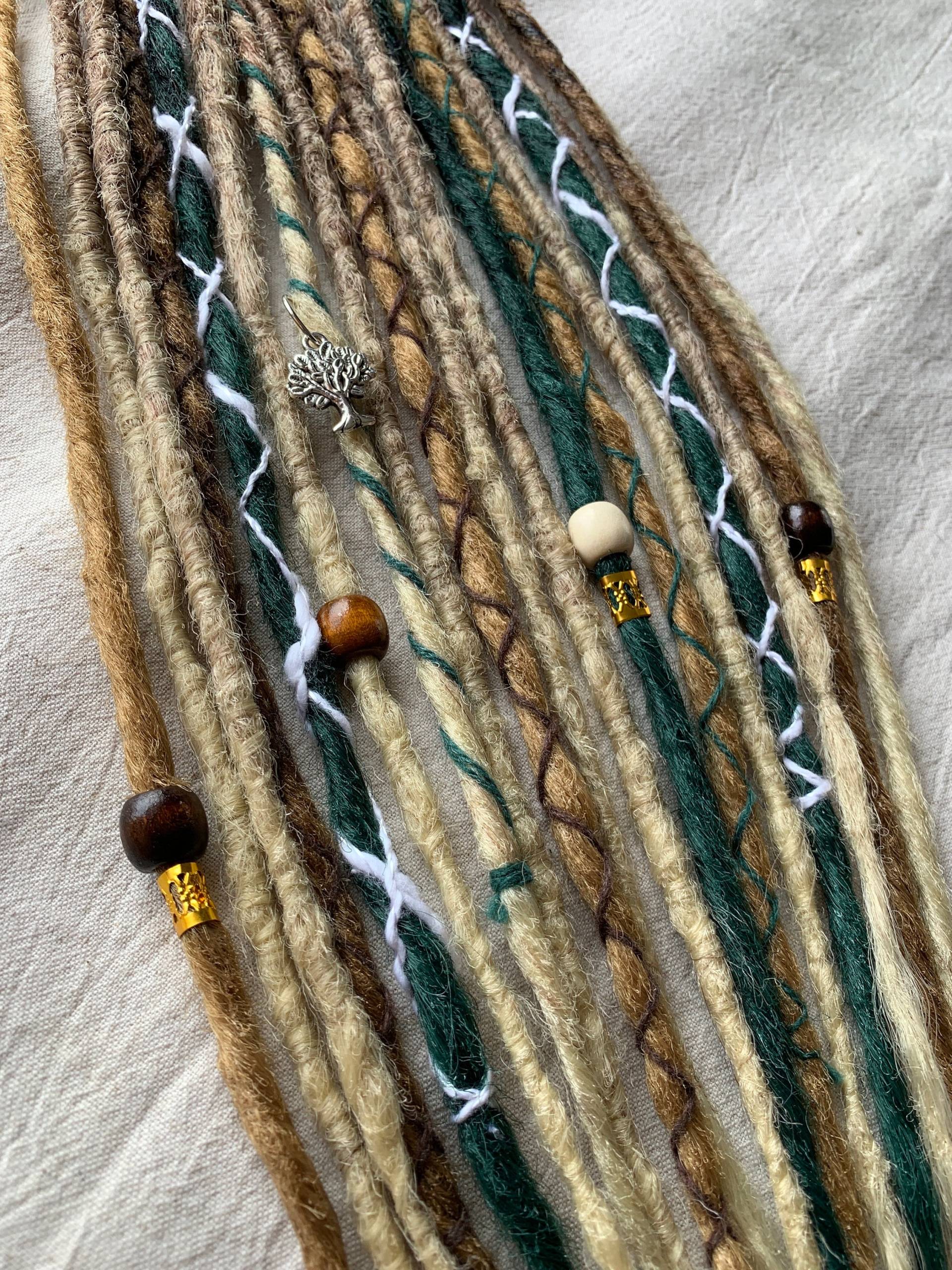 Forest Feeling Light Version | Custom Made Dreadlocks Extensions Synthetic Dreads Brown Blond Lightblond Seagreen Black Ombre von Etsy - LivanaDreadart