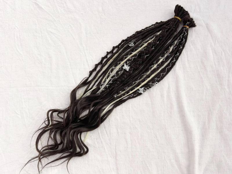 Hot Chocolate Synthetic Dreadlocks Custom Made Handmade Dreads in Brown Lightblonde von Etsy - LivanaDreadart