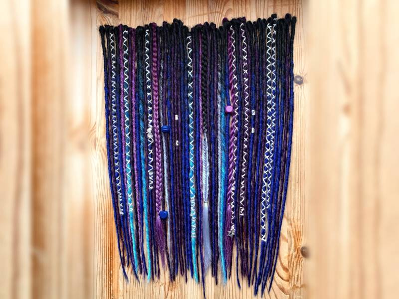 Purple River | Se Or De Dreadlocks Extensions Synthetic Dreads Partial Full Sets| Purple Blue Darkblue Darkpurple Violet Black von Etsy - LivanaDreadart