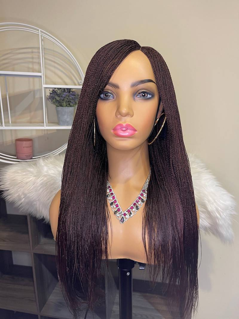 Senegalese Twist in 99J. Seitenscheitel Geflochtene Perücke von Etsy - LoaneReadyToShipWigs