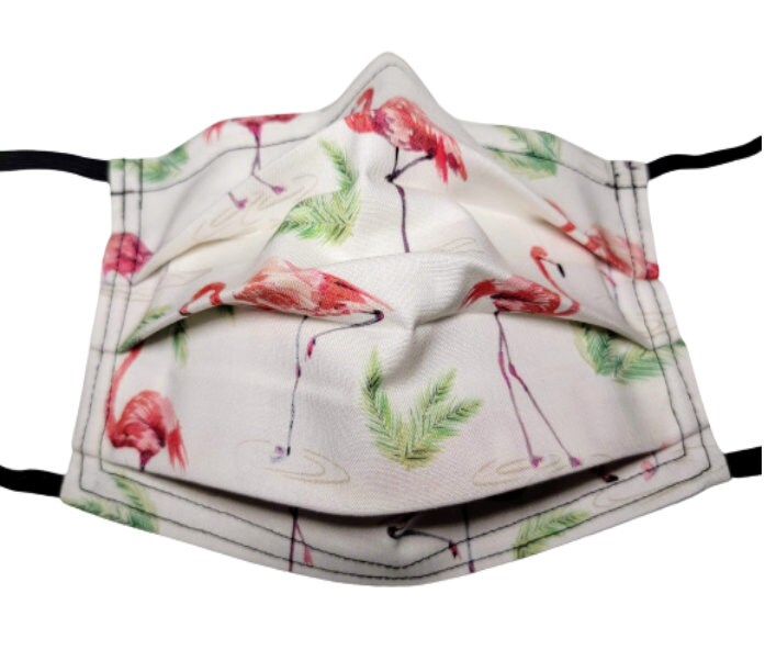 Flamingo Teich Handgemacht Wiederverwendbar Verstellbare Gesichtsmaske Mit Nasennadel Draht Und Filterfach 2 Lagen 100% Baumwolle von Etsy - LochNessLocker