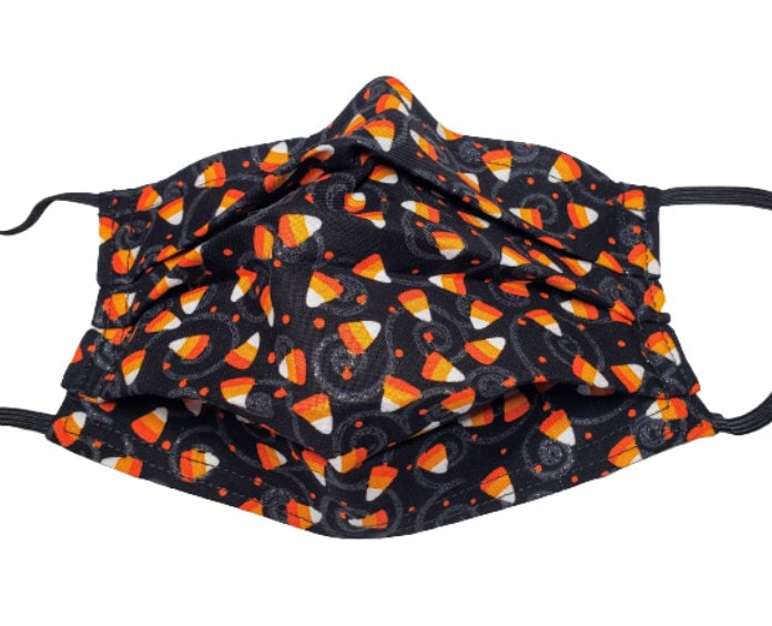 Funkelnde Candy Corn Maske Verstellbare Wiederverwendbare Gesichtsmaske Mit Nasennadel Draht Und Filterfach 100% Baumwolle Doppellagig von Etsy - LochNessLocker