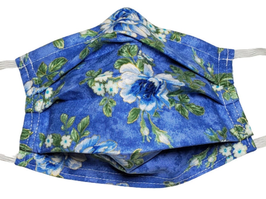 Metallic Blue Roses Wiederverwendbare Verstellbare Gesichtsmaske Mit Nasenklemme Draht Und Filterfach von Etsy - LochNessLocker