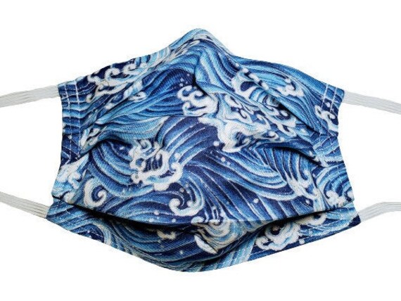 Metallic Waves Wiederverwendbare Verstellbare Gesichtsmaske Mit Nasenklemmen Draht Und Filterfach von Etsy - LochNessLocker