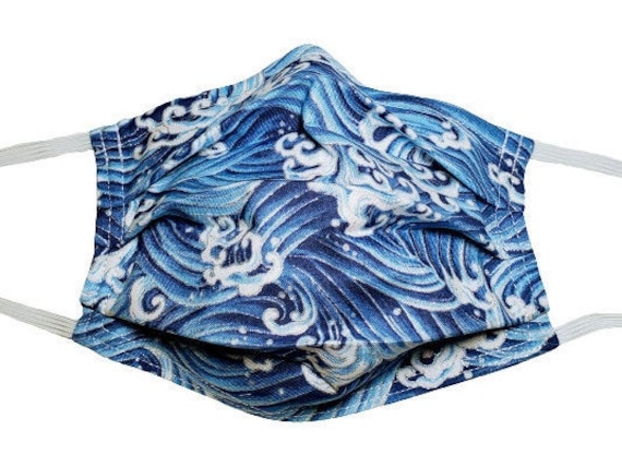 Metallic Waves Wiederverwendbare Verstellbare Gesichtsmaske Mit Nasenklemmen Draht Und Filterfach von Etsy - LochNessLocker