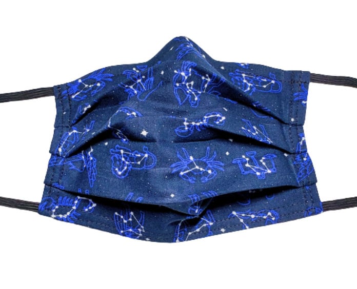 Mini Constellations Zodiac Maske Handgemachte Wiederverwendbare Einstellbare Gesichtsmaske Mit Nasen Pinch Wire Und Filter Fach 2 Lagig 100% von Etsy - LochNessLocker