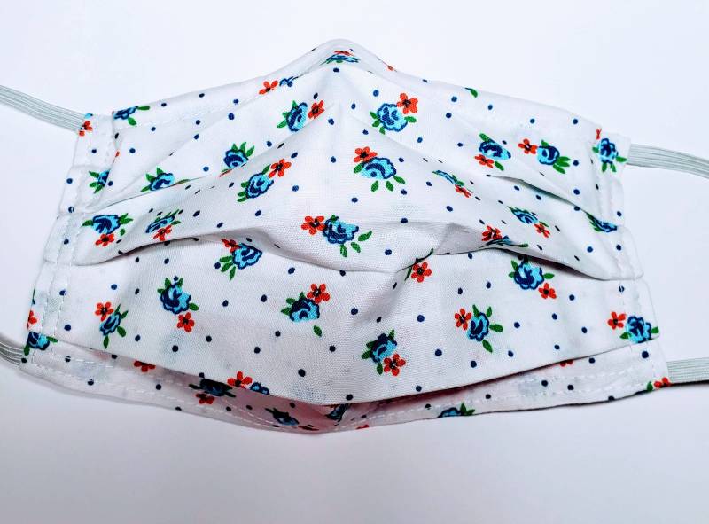Orange Und Blaue Blumen Wiederverwendbare Maske von Etsy - LochNessLocker