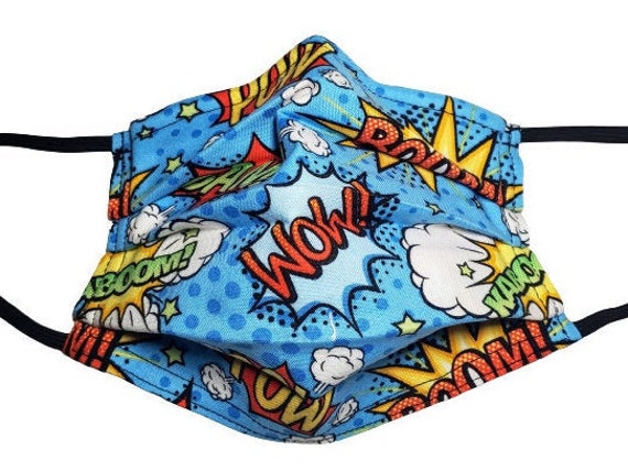 Pow in Hellblau Verstellbare Gesichtsmaske Mit Nasenklemme-Draht Und Filterfach von Etsy - LochNessLocker