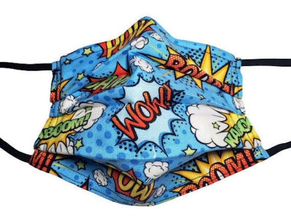 Pow in Hellblau Verstellbare Gesichtsmaske Mit Nasenklemme-Draht Und Filterfach von Etsy - LochNessLocker