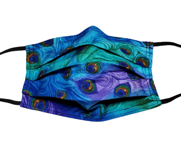 Regal Peacock Mask Wiederverwendbare Verstellbare Gesichtsmaske Mit Nasenklemmendraht Und Filterfach 100% Baumwolle, Zweilagig von Etsy - LochNessLocker