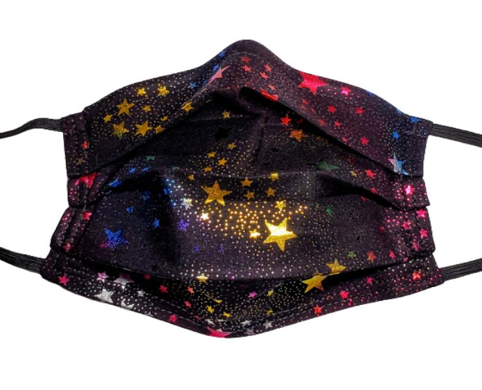 Regenbogen Metallic Sterne Wiederverwendbare Einstellbare Gesichtsmaske Mit Nasenklemme Draht Und Filterfach von Etsy - LochNessLocker