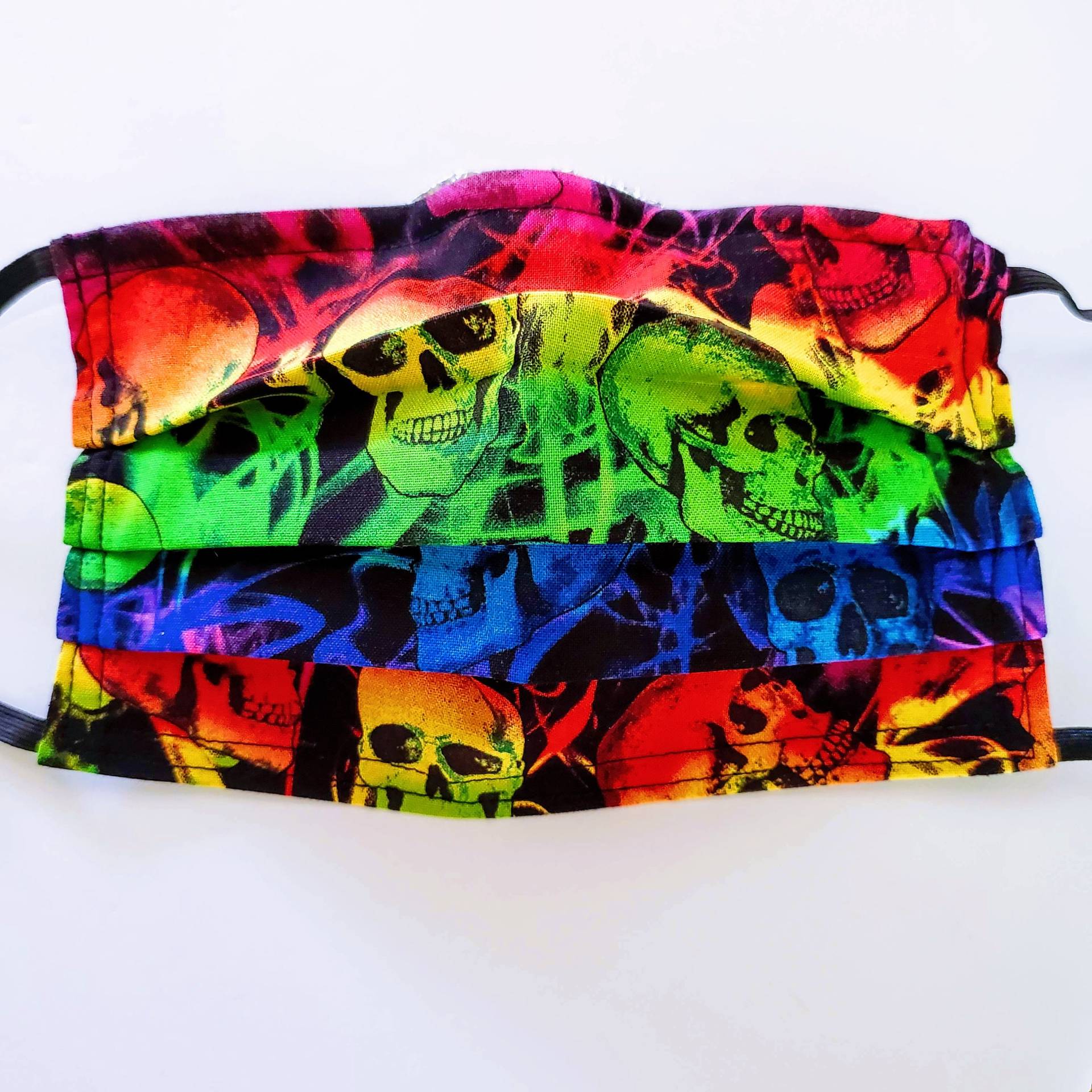 Regenbogen Schädel Wiederverwendbare Verstellbare Gesichtsmaske Mit Filter Fach Und Nasenklemme Draht von Etsy - LochNessLocker