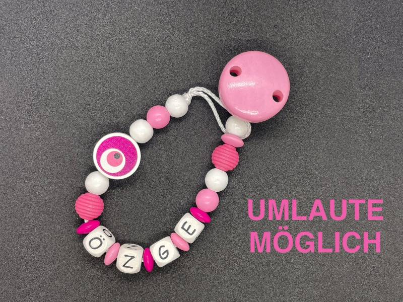 Handgemachte Schnullerkette - Holz Personalisierbar Mit Namen Nazar Boncuk Evil Eye Geschenk Zur Geburt Umlaute Möglich Handgemachte Schnullerkette - Holz Personalisierbar Mit Namen Nazar Boncuk Evil Eye Geschenk Zur Geburt Umlaute Möglich von Etsy - LoomingLoop