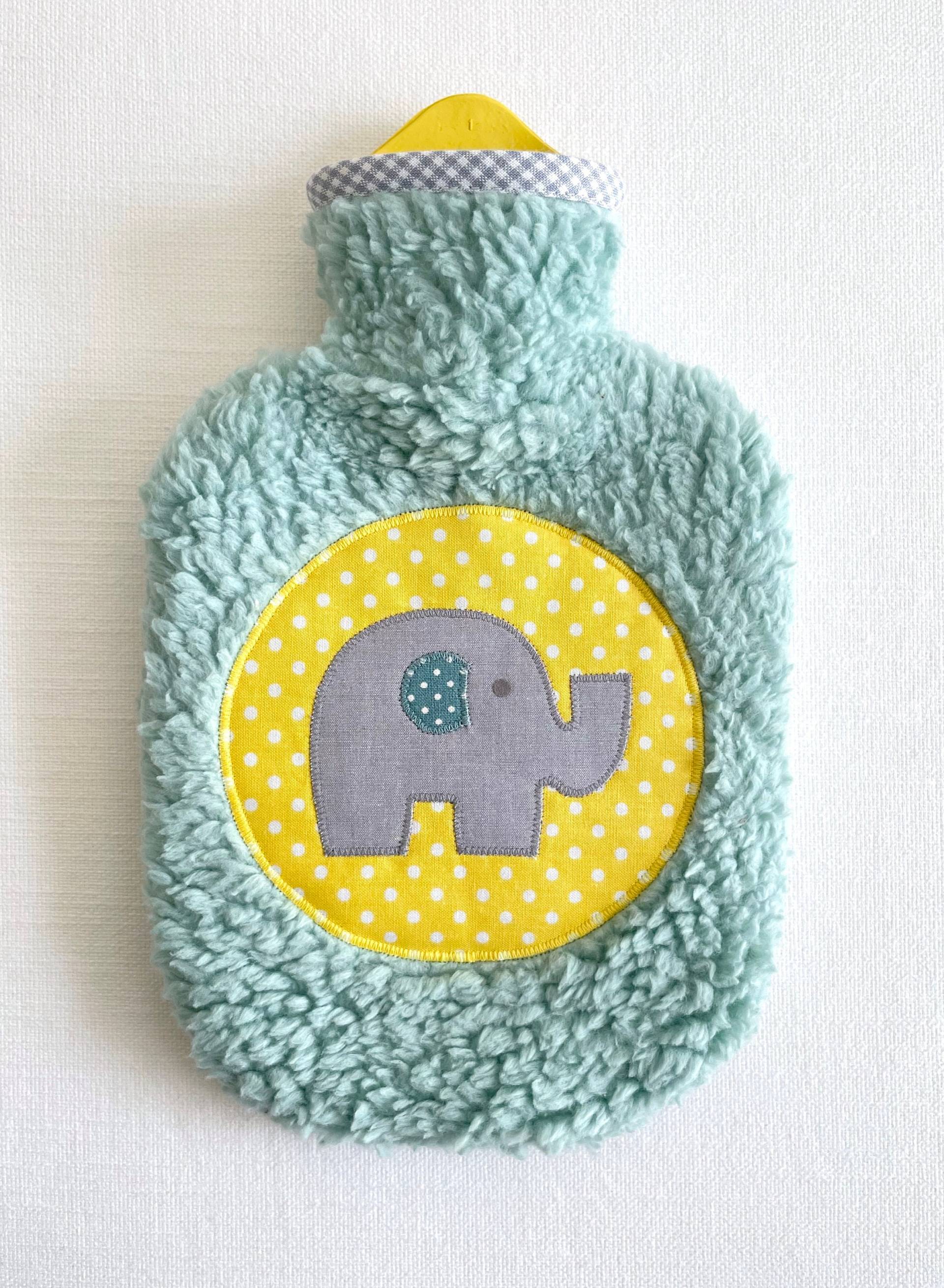 Kleine Wärmflasche "Elefant" Aus Baumwollteddy Mint/Gelb | 0, 8 L von Etsy - LottaundLasse