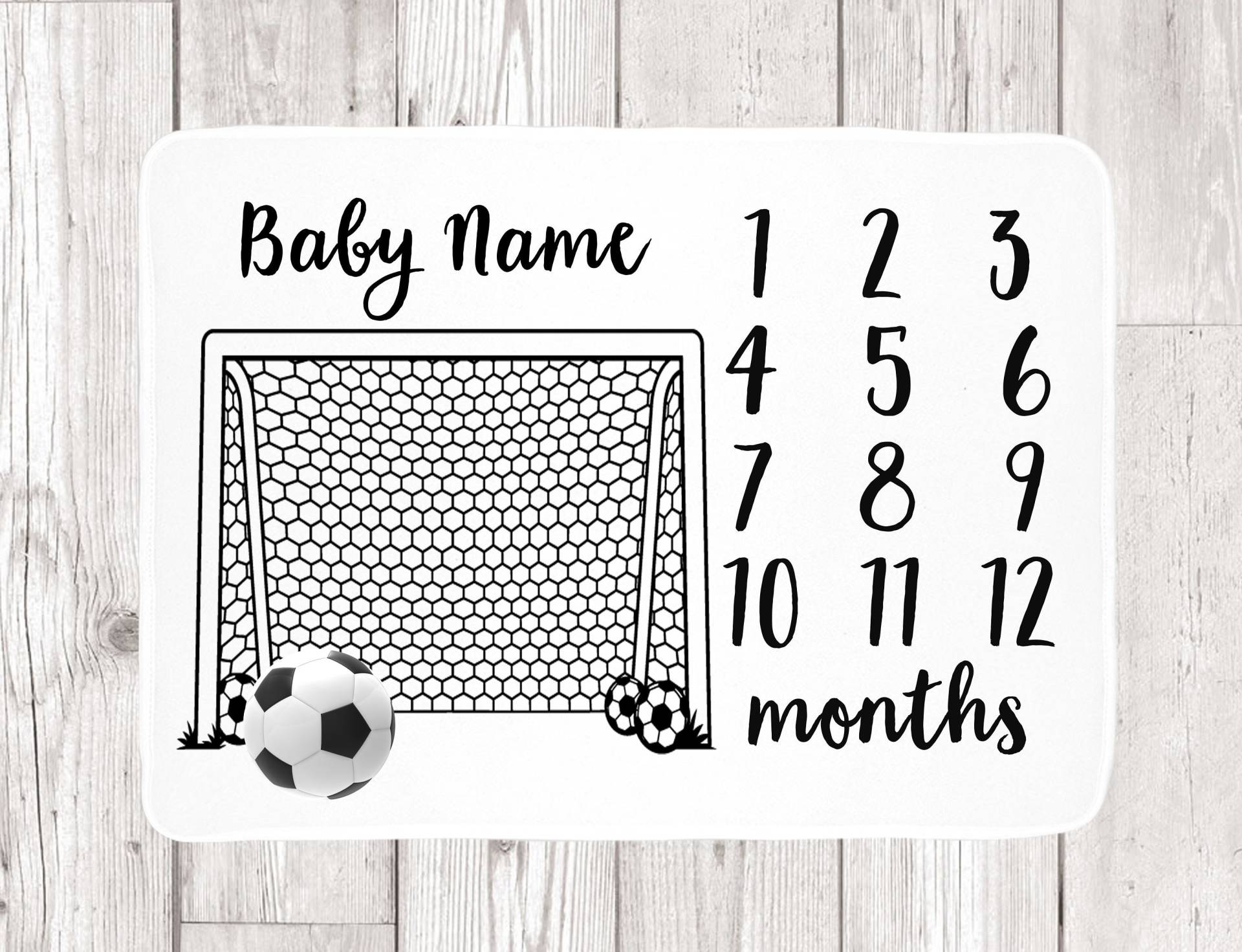 Fußball Meilenstein Babydecke - Personalisierte Fußball-Baby-Dusche-Geschenk Monatliche Neue Baby von Etsy - LoveGiftStudios