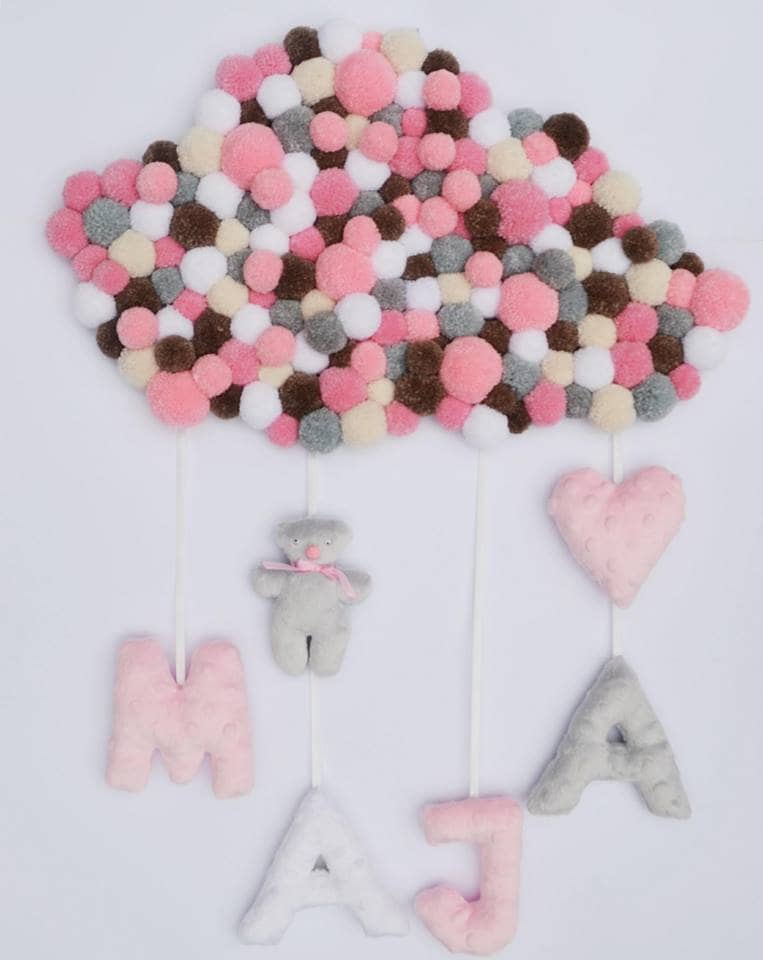 Wolke, Dekoration, Dekoration Kinderzimmer, Geschenk, Pompons, Pom Pom, Flauschige Wolke Mit Pompones, Pomponz, Babyzimmer, Babyshower von Etsy - LoveKulkowepomponyPL