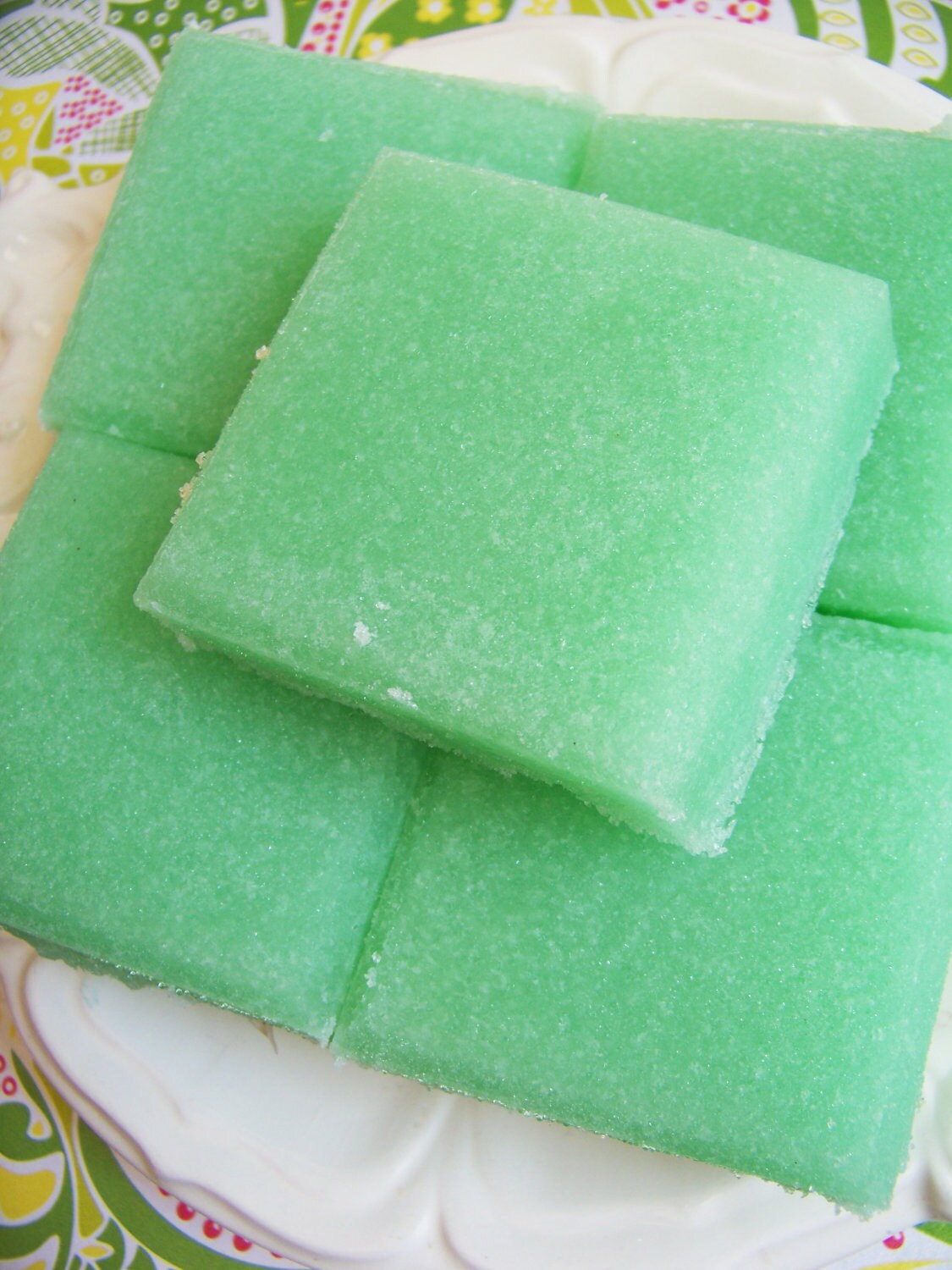 Minz-Zucker-Peeling Seifenstück Peeling-Seife Grüne Würfel von Etsy - LoveLeeSoaps