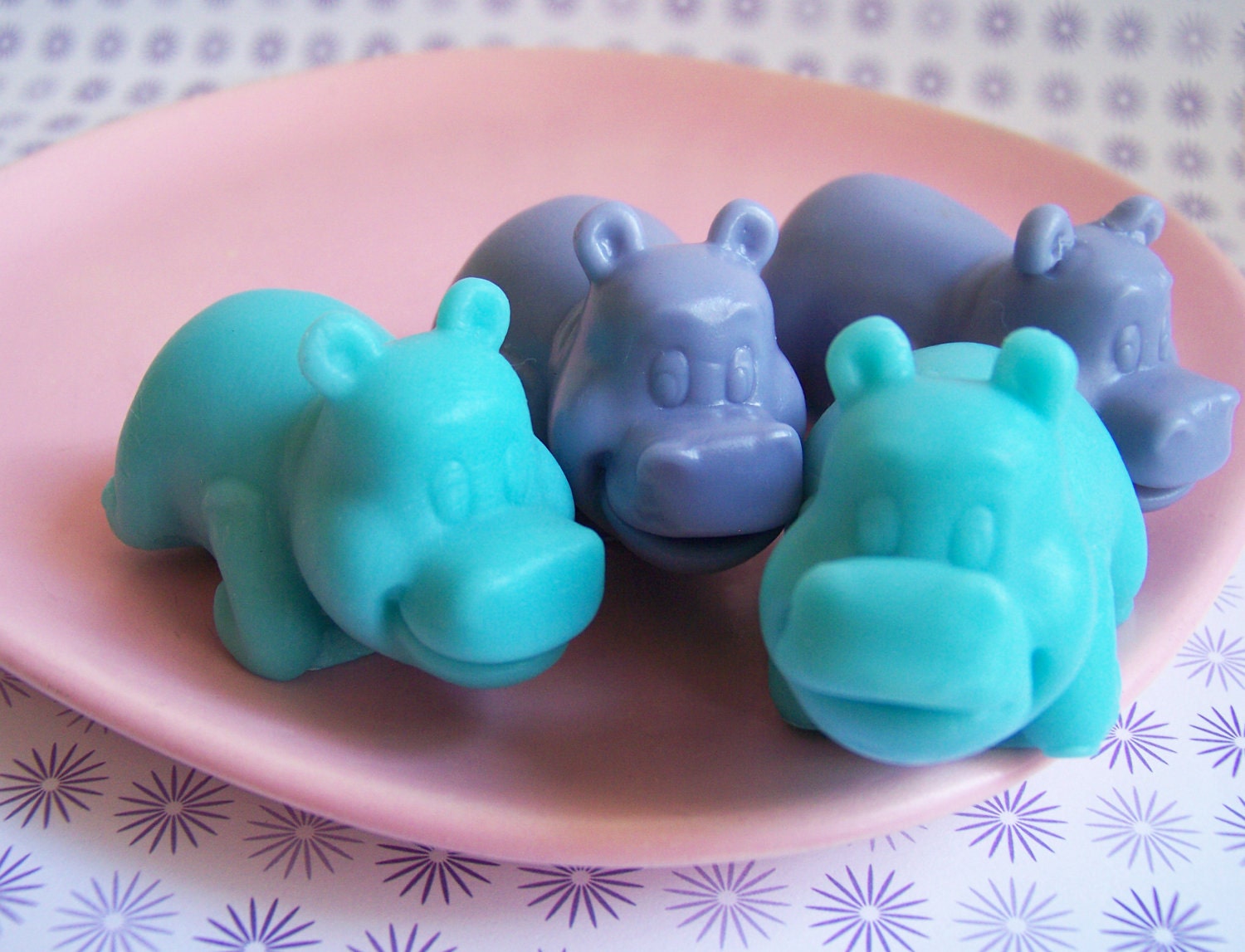 Hippo Seifen-Set Lavendelduftend, Handgemachte Gastgeschenke von Etsy - LoveLeeSoaps