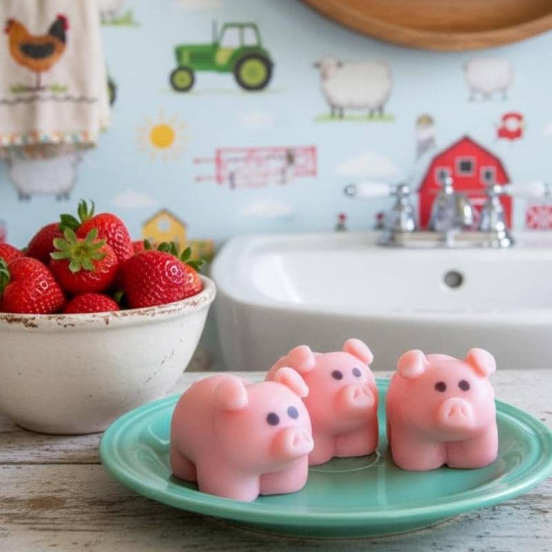 Schwein Seife Erdbeer Duft, Kinder Badeseife, Bauernhof Tier Gunst von Etsy - LoveLeeSoaps