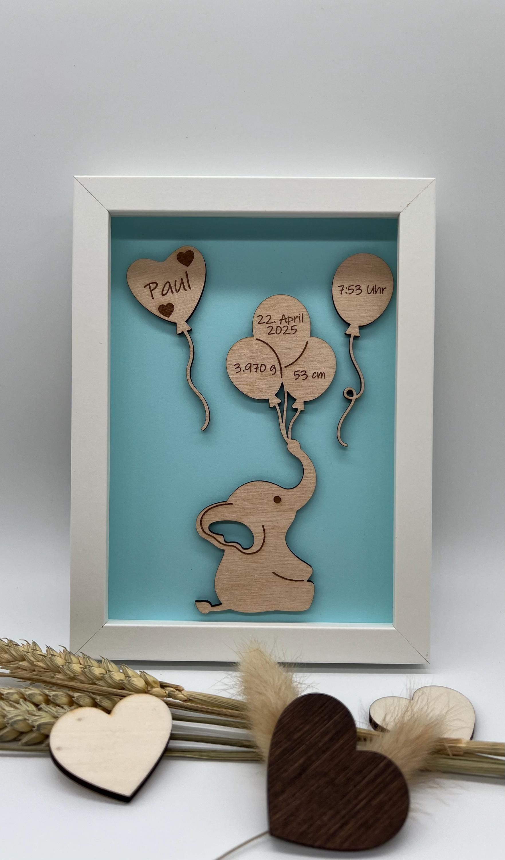 Personalisiertes Geschenk Zur Geburt, Fürs Baby, Aus Holz, Bilderrahmen, Individuell , 3D-Effekt von Etsy - LovePresentsShop