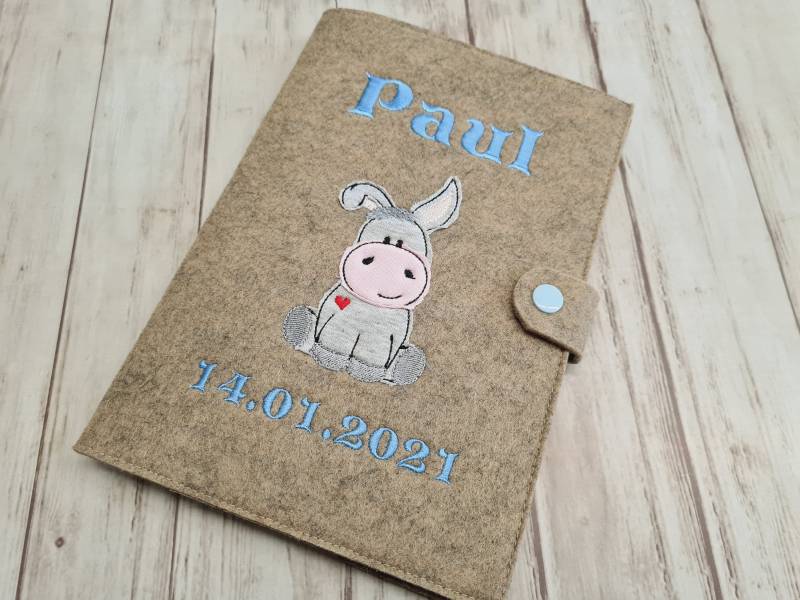 U-Heft Hülle Filz Mit Name Und Datum Esel U-Heft Hülle Filz Mit Name Und Datum Esel von Etsy - LovelyLoreleyShop