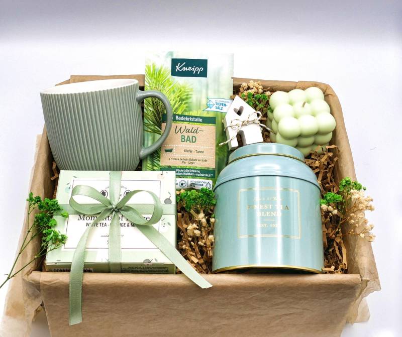Geschenkbox Mit Grüner Tasse | Geschenk Teedose |Geschenk Kerze Für Frauen Gute Besserung Handgemachtes Wellness-Geschenkset von Etsy - LovelyMomentShop