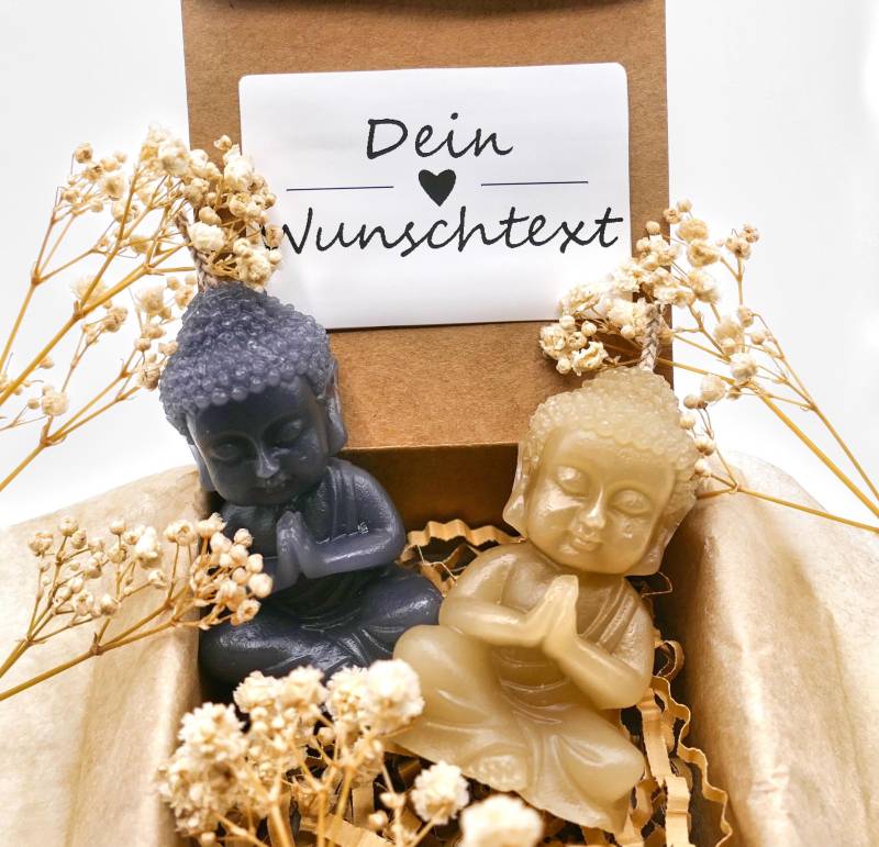 Mitbringsel Kleine Kerzen Buddha Schwarz Beige | Handgemachtes Überraschung Geldgeschenk Aufmerksamkeit Meditation von Etsy - LovelyMomentShop