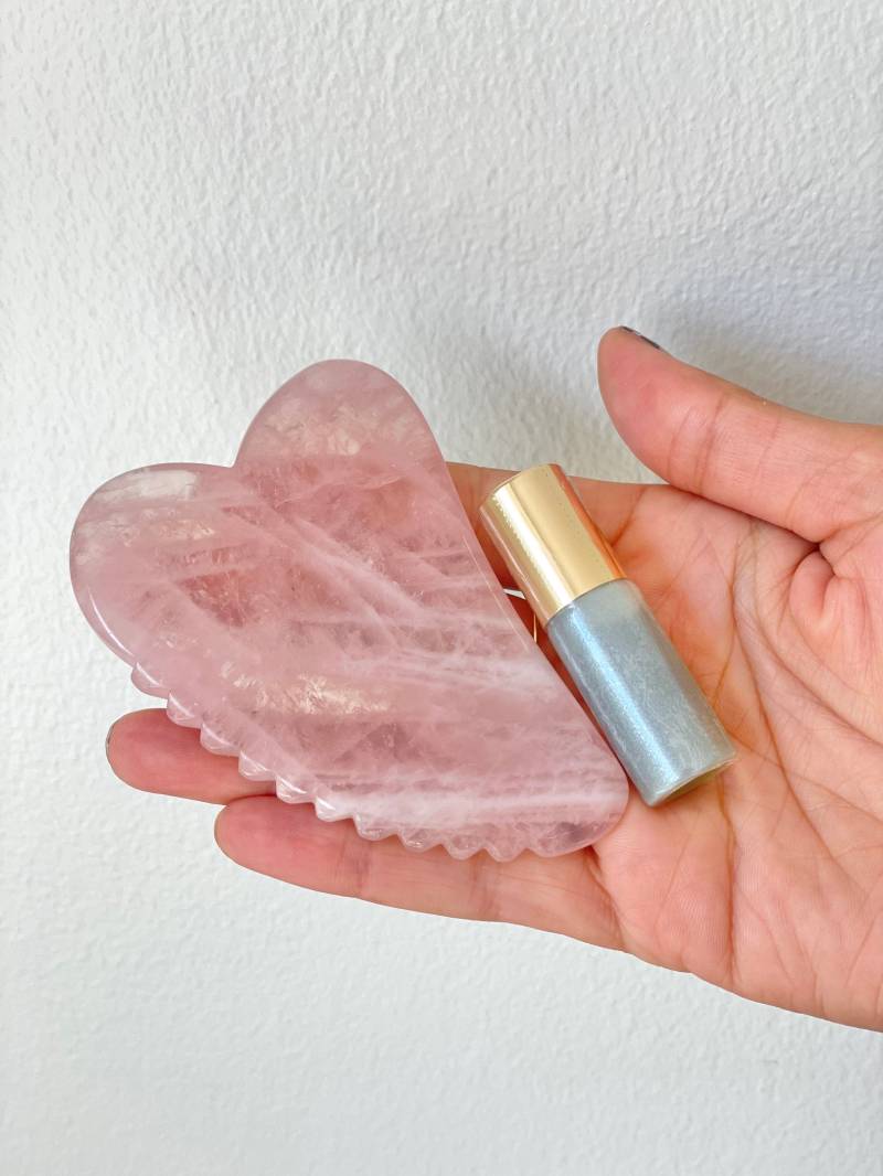 Hautpflege Geschenk-Set Limited Edition Gesichtsöl & Rosenquarz Gua Sha Set Für Strahlende Haut Natural Glow Gesichtsmassage Beauty von Etsy - Lovevioletalchemy
