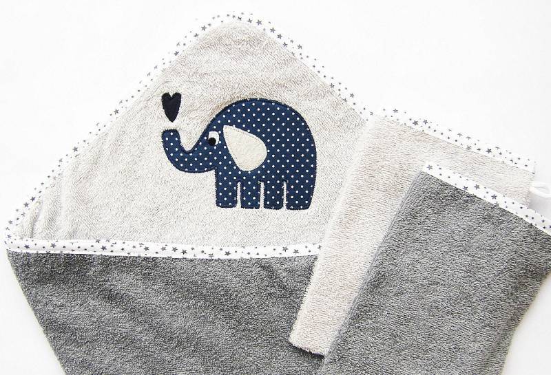 Kapuzenhandtuch 3Er Set Herzifant | Mit Name Baby Geschenk Kapuzenbadetuch Personalisiert von Etsy - LuMaluShop