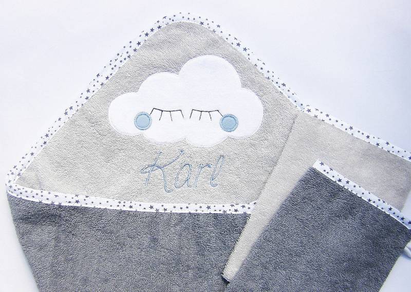 Kapuzenhandtuch 3Er Set Wolke | Mit Name Baby Geschenk Kapuzenbadetuch Personalisiert von Etsy - LuMaluShop