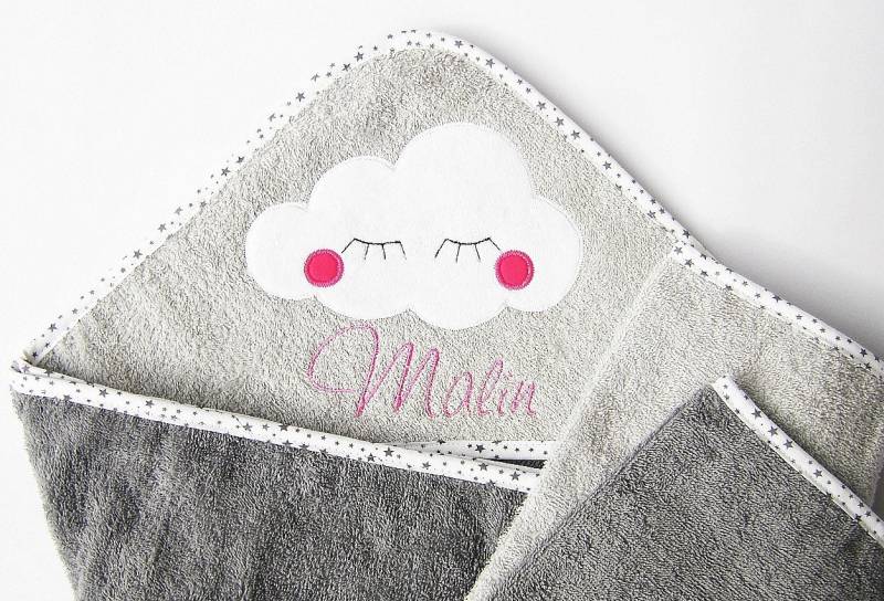 Kapuzenhandtuch 3Er Set Wolke | Mit Namen von Etsy - LuMaluShop