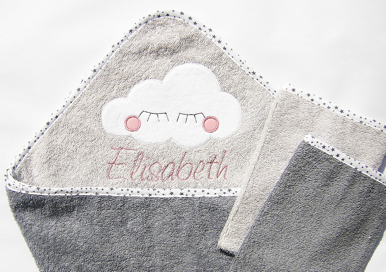 Kapuzenhandtuch | Mit Name Wolke Altrosa 3Er Set Baby Geschenk Kapuzenbadetuch Personalisiert von Etsy - LuMaluShop