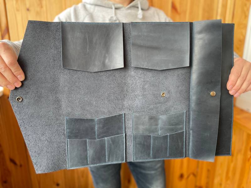 Großer Brush Organizer, Leder Pinselhalter, Künstler Pinsel Rolle von Etsy - LuckyLeatherUA