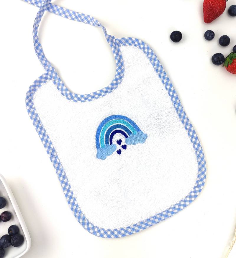 Personalisiertes Babylätzchen in Blau/Regenbogen Mit Namen von Etsy - Luffelong