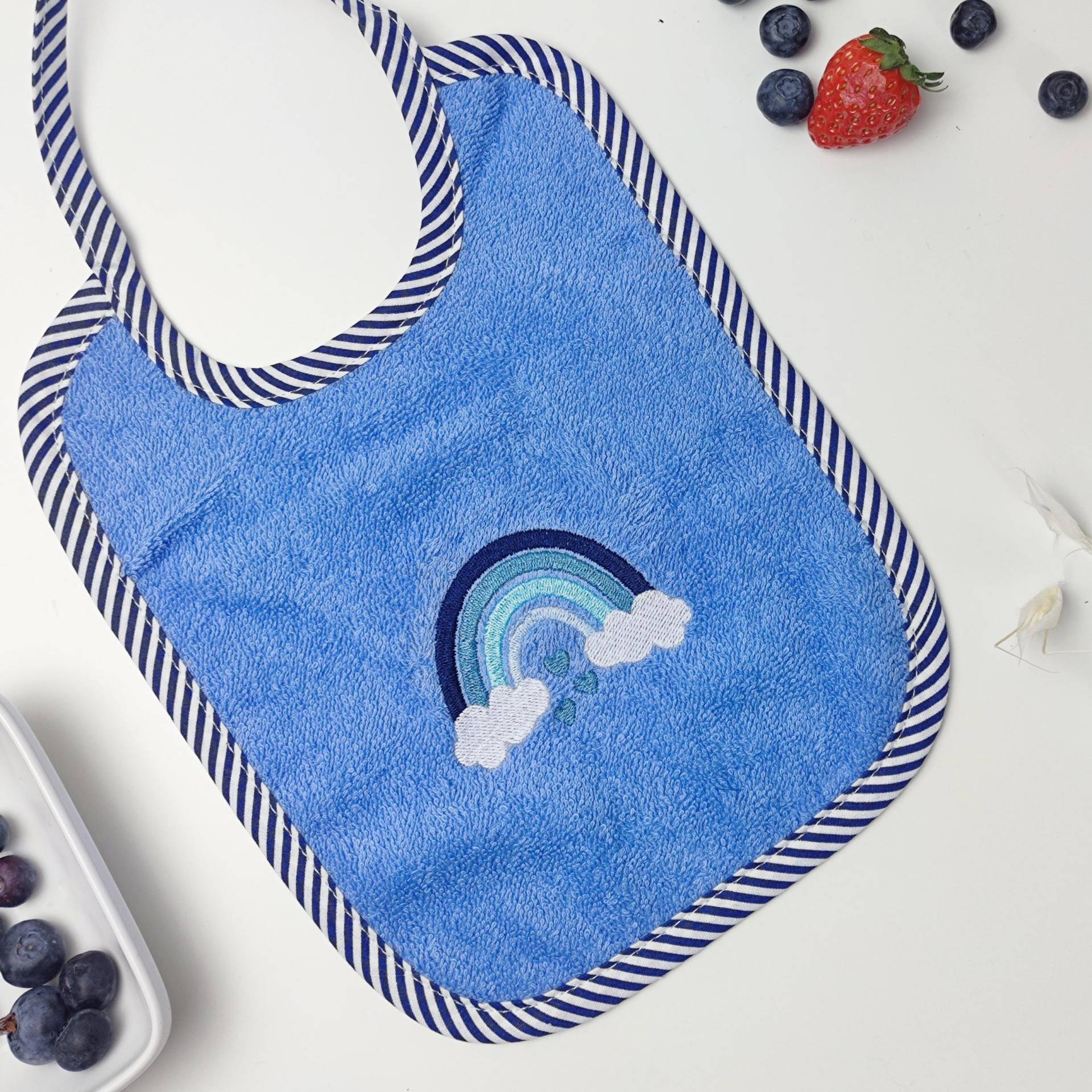 Personalisiertes Babylätzchen in Blau/Regenbogen Mit Namen von Etsy - Luffelong