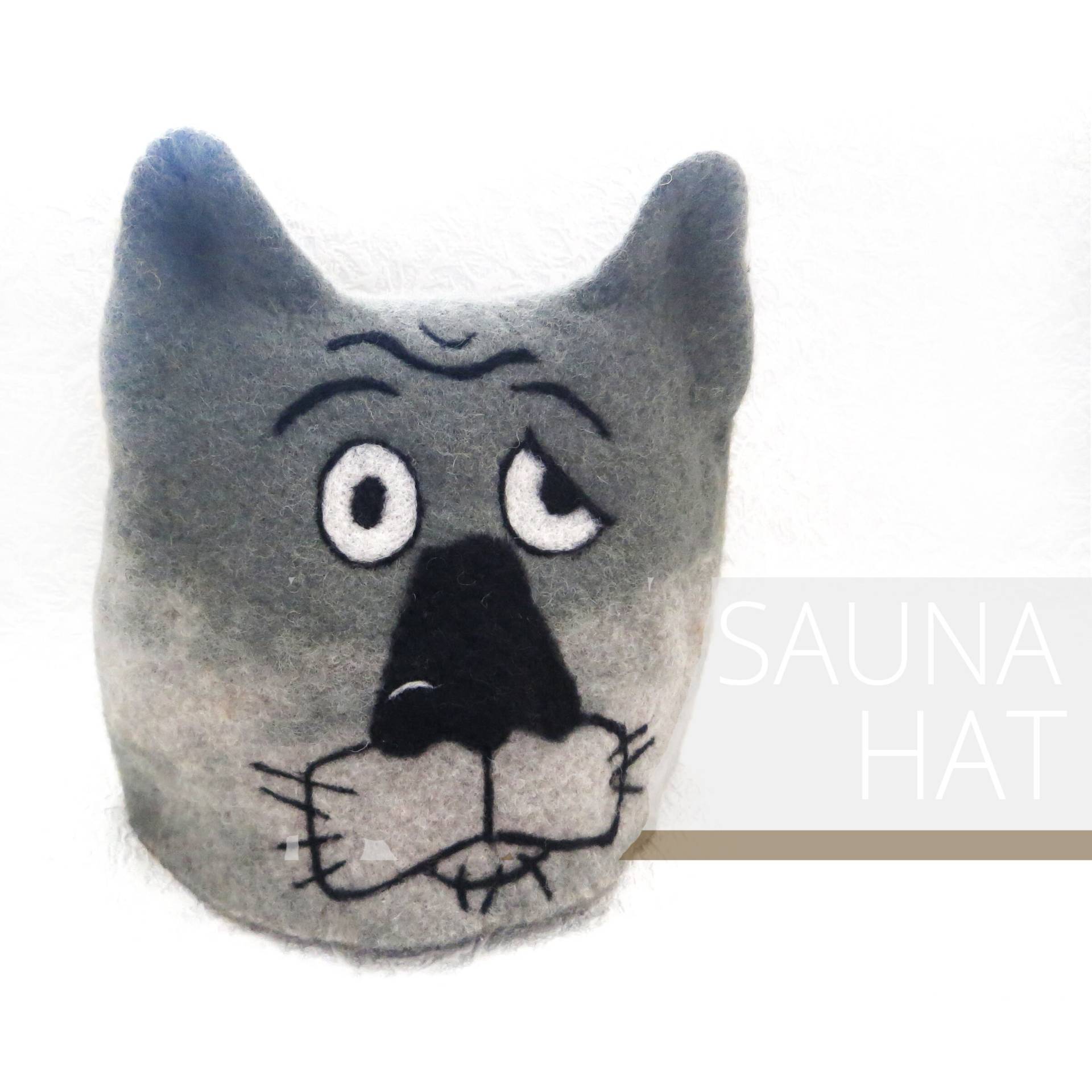 Saunahut Aus Gefilzter Wolle Wolf, Handarbeit von Etsy - LufiDesign