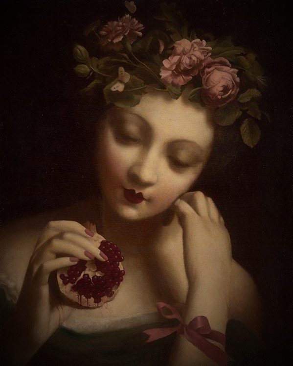Persephone Goddess Parfüm - Rote Champaka, Getrocknetes Gras, Schwarzfichte, Flechte, Veilchenblatt, Immortelle, Rose Und Bittermandel von Etsy - LunaAndEvesBoutique