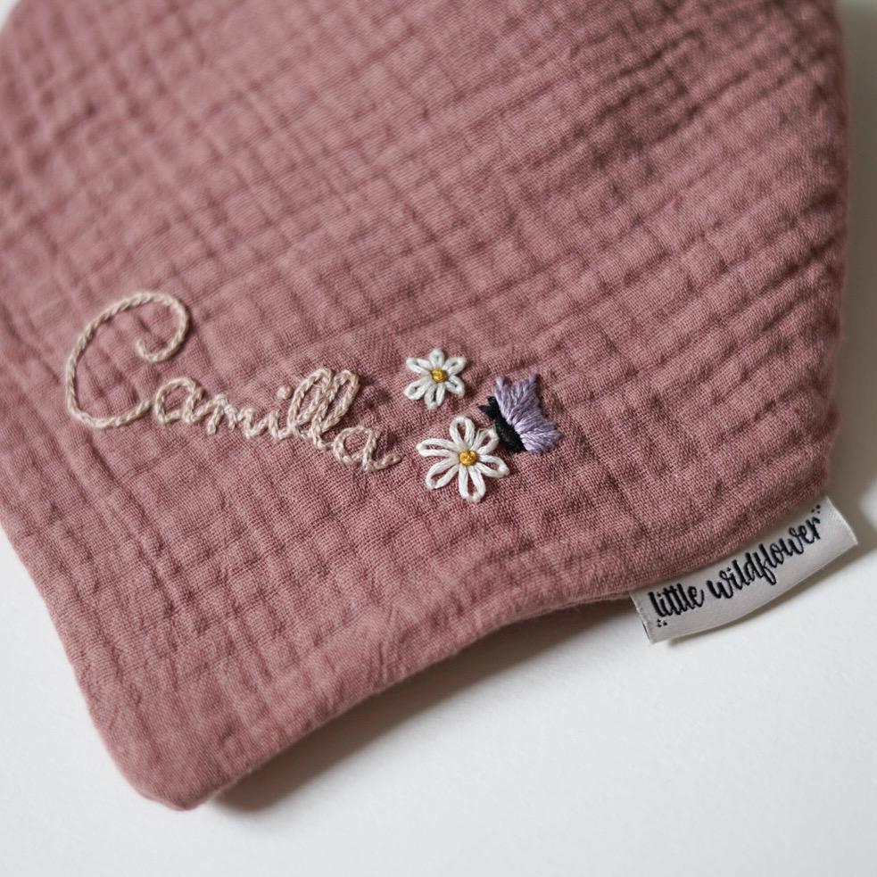 Personalisiertes Musselintuch Für Babys Und Kleinkinder Mit Blumenstickerei von Etsy - LusbuebundLusmaidle