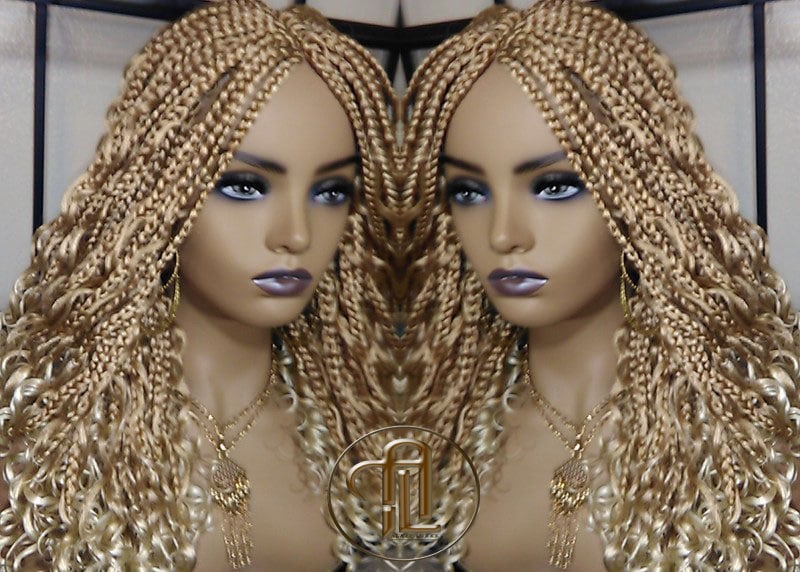 14 in Box Braid Boho Kurze Lockige Perücke Blond 27 613 Mix Ombre Balayage Honig Platin Für Schwarz Weiße Frauen Alopezie 14 in Box Braid Boho Kurze Lockige Perücke Blond 27 613 Mix Ombre Balayage Honig Platin Für Schwarz Weiße Frauen Alopezie von Etsy - LuxxxStyleBoutique
