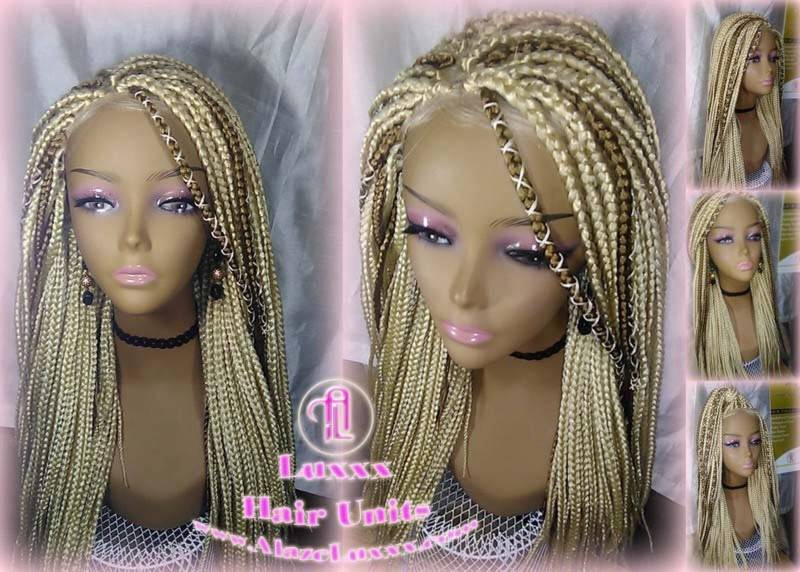 Box Braid Perücke Blonde 613 27 Honigblond Platin Spitze Baby Haar Einheit Klein Mittel Gerade Glueless Zopf Lace Xpressions Hair von Etsy - LuxxxStyleBoutique