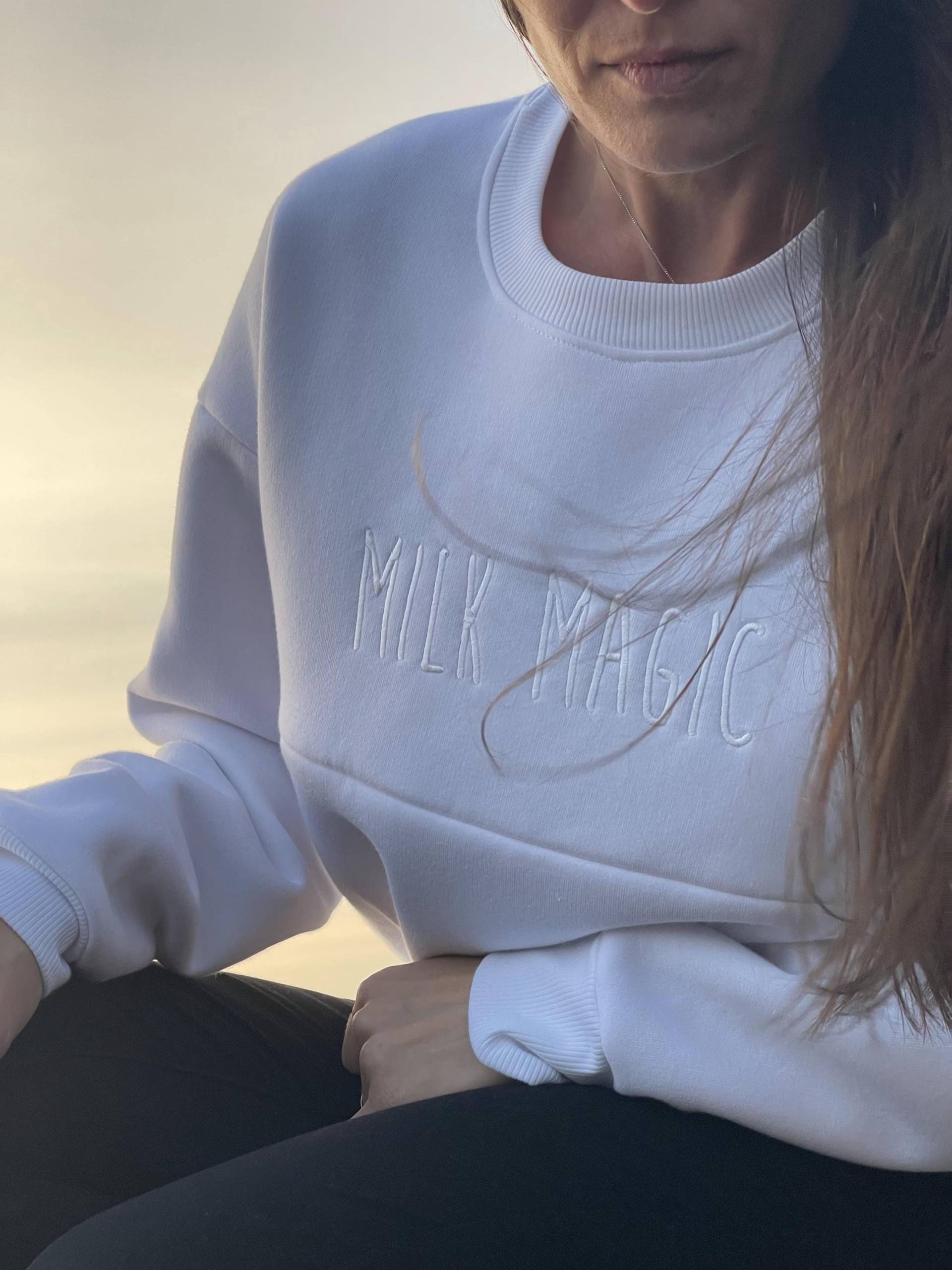 Still-Sweatshirt Milch Magic Embroidery - Weißer, Gemütlicher Stillpullover Für Frischgebackene Mamis, Geschenk Zur Schwangerschaft, Wochenbett Still-Sweatshirt Milch Magic Embroidery - Weißer, Gemütlicher Stillpullover Für Frischgebackene Mamis, Geschenk Zur Schwangerschaft, Wochenbett von Etsy - MARLEbaby